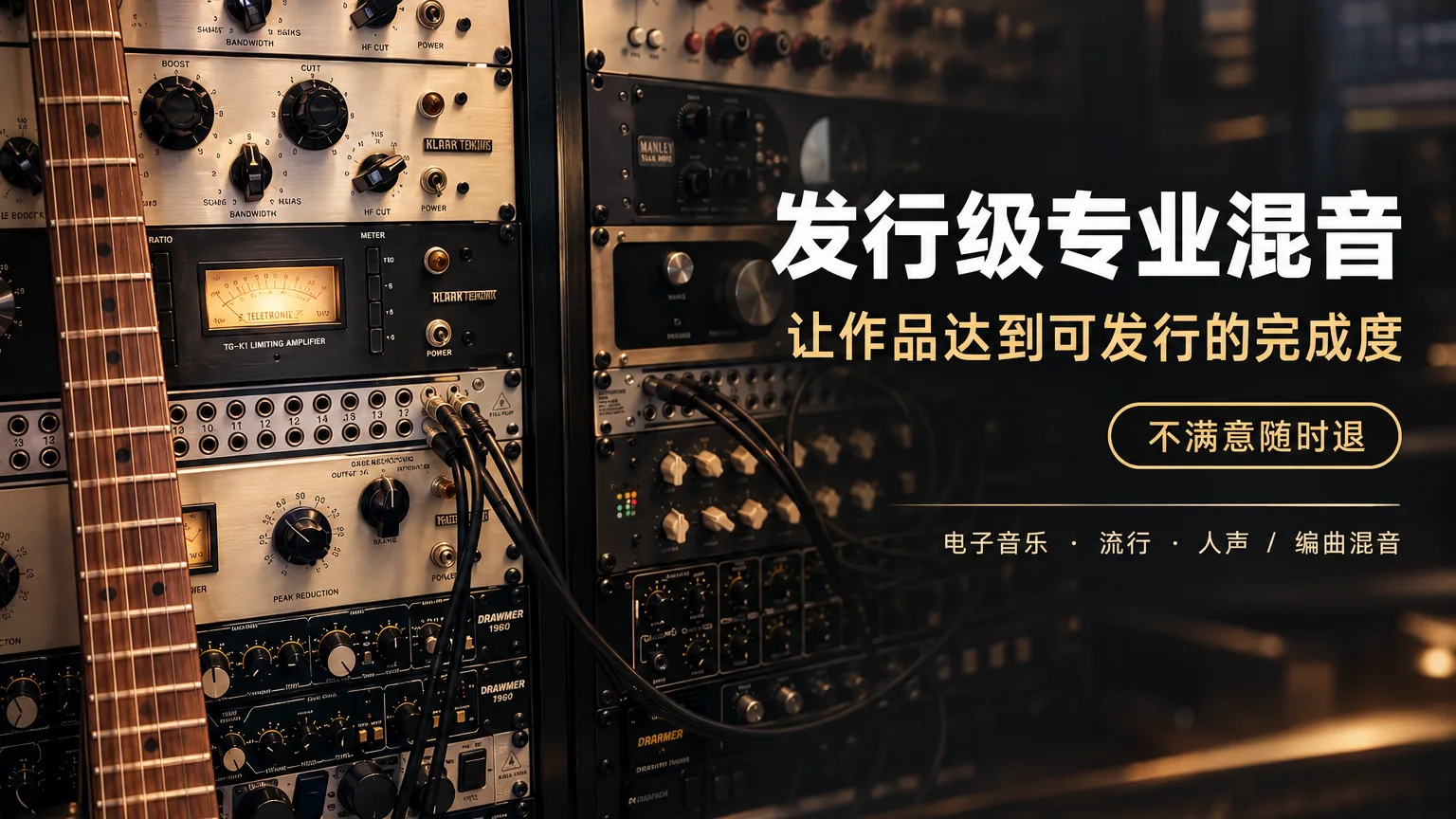 提供专业的分轨混音服务（贴唱、合成器、乐器实录）